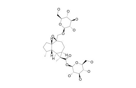 DENDROSIDE-D;10-BETA,14-DIHYDROXYALLOAROMADENDRAN-12-OIC-ACID-12,14-DI-O-BETA-D-GLUCOPYRANOSIDE