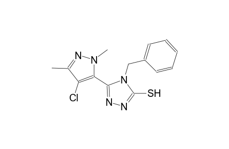 4-benzyl-5-(4-chloro-1,3-dimethyl-1H-pyrazol-5-yl)-4H-1,2,4-triazole-3-thiol