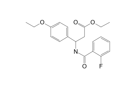 Propionic acid, 3-(4-ethoxyphenyl)-3-(2-fluorobenzoylamino)-, ethyl ester