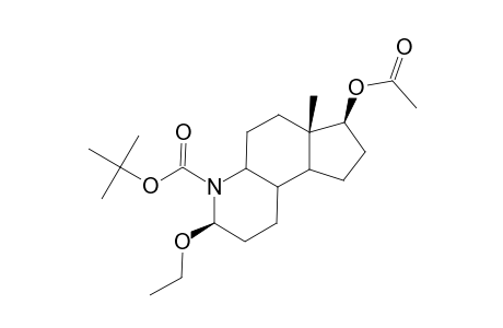 (+)-1,2,4,4a.alpha.,5,6,6a,7,8,9,9a.alpha.,9b.beta.-Dodecahydro-3.beta.-ethoxy-4-N-(tert-butoxycarbonyl)-7.beta.-(acetyloxy)-6a.beta.-methyl-(3H)-cyclopenta[f]quinoline