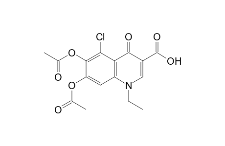 5-chloro-1,4-dihydro-6,7-dihydroxy-1-ethyl-4-oxo-3-quinolinecarboxylic acid, diacetate