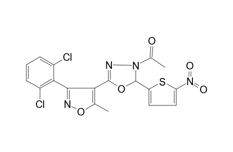 2-[3-(2,6-dichlorophenyl)-5-methyl-4-isoxazolyl]-5-(5-nitro-2-thienyl)-delta square-1,3,4-oxadiazolin-4-yl methyl ketone