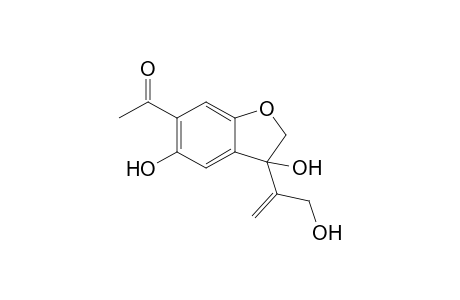 1-[2',3'-Dihydro-3',5'-dihydroxy-3'-(1"-(hydroxymethyl)ethenyl)-[1]-benzofuran-6'-yl]-ethanone