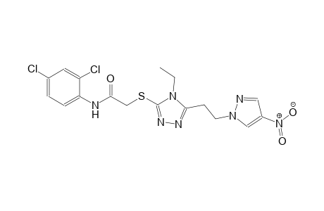 N-(2,4-dichlorophenyl)-2-({4-ethyl-5-[2-(4-nitro-1H-pyrazol-1-yl)ethyl]-4H-1,2,4-triazol-3-yl}sulfanyl)acetamide