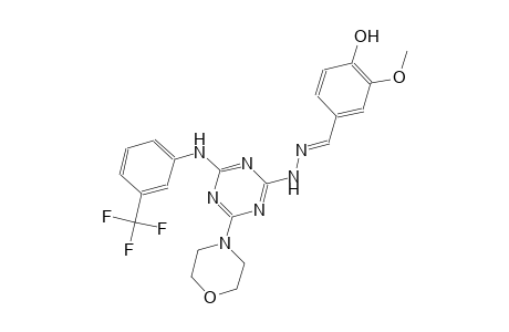 benzaldehyde, 4-hydroxy-3-methoxy-, [4-(4-morpholinyl)-6-[[3-(trifluoromethyl)phenyl]amino]-1,3,5-triazin-2-yl]hydrazone