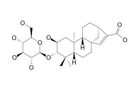 MOLLISSIDE-B;2-BETA,3-ALPHA-DIHYDROXY-ENT-KAUR-15-EN-17-OIC-ACID-3-O-BETA-D-GLUCOPYRANOSIDE