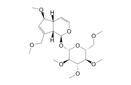 .beta.-D-Glucopyranoside, 1,4A,5,7A-tetrahydro-5-methoxy-7-(methoxymethyl)cyclopenta[C]pyran-1-yl, 2,3,4,6-tetra-o-methyl-, [1S-(1.alpha.,4A.alpha.,5.alpha.,7A.alpha.)]-