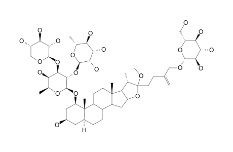 26-O-BETA-D-GLUCOPYRANOSYL-22-O-METHYL-5-ALPHA-FUROST-25(27)-ENE-1-BETA,3-BETA,22-XI,26-TETROL-1-O-[O-ALPHA-L-RHAMNOPYRANOSYL-(1->2)-O-[BETA-D-XYLO