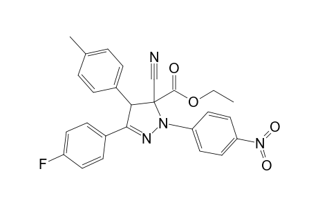 Ethyl 5-cyano-3-(4'-fluorophenyl)-1-(p-nitrophenyl)-4-(p'-methylphenyl)-2-pyrazoline-5-carboxylate