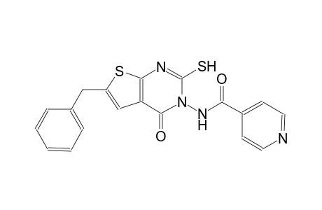 N-(6-benzyl-4-oxo-2-sulfanylthieno[2,3-d]pyrimidin-3(4H)-yl)isonicotinamide