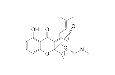 (4R)-Dimethylaminomethyl-8-hydroxy-1-(3-methylbut-2-en-yl)-3,3a,4,5-tetrahydro-1,5-methano-1H,7H-furo[3,4-d]xanthene-7,13-dione