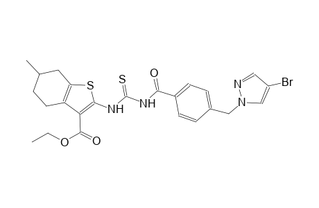 ethyl 2-{[({4-[(4-bromo-1H-pyrazol-1-yl)methyl]benzoyl}amino)carbothioyl]amino}-6-methyl-4,5,6,7-tetrahydro-1-benzothiophene-3-carboxylate