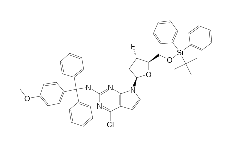 4-CHLORO-7-[2,3-DIDEOXY-5-O-[(1,1-DIMETHYLETHYL)-DIPHENYLSILYL]-3-FLUORO-BETA-D-ERYTHRO-PENTOFURANOSYL]-2-[[(4-METHOXY-TRIPHENYL)-METHYL]-AMINO]-7H-PYRR