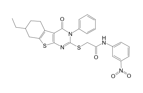 acetamide, 2-[(7-ethyl-3,4,5,6,7,8-hexahydro-4-oxo-3-phenylbenzo[4,5]thieno[2,3-d]pyrimidin-2-yl)thio]-N-(3-nitrophenyl)-