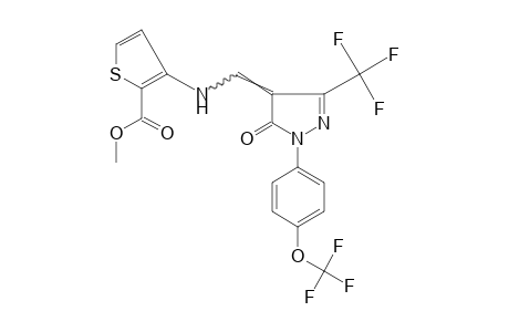 3-{{{5-OXO-1-[p-(TRIFLUOROMETHOXY)PHENYL]-3-(TRIFLUOROMETHYL)-2-PYRAZOLIN-4-YLIDENE}METHYL}AMINO}-2-THIOPHENECARBOXYLIC ACID, METHYL ESTER