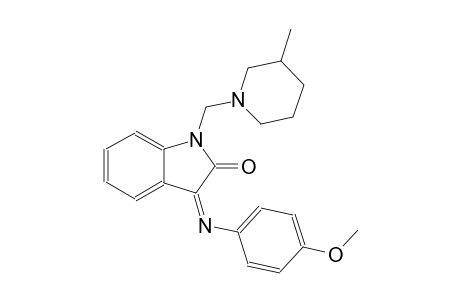 (3Z)-3-[(4-methoxyphenyl)imino]-1-[(3-methyl-1-piperidinyl)methyl]-1,3-dihydro-2H-indol-2-one