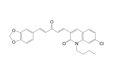 3-((1E,4E)-5-(Benzo[d][1,3]dioxol-5-yl)-3-oxopenta-1,4-dien-1-yl)-1-butyl-7-chloroquinolin-2(1H)-one