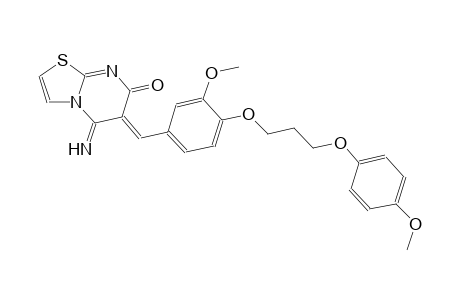 (6Z)-5-imino-6-{3-methoxy-4-[3-(4-methoxyphenoxy)propoxy]benzylidene}-5,6-dihydro-7H-[1,3]thiazolo[3,2-a]pyrimidin-7-one