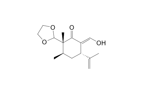 (2R,3R,5S)-2-(1,3-Dioxolane-2-yl)-6-hydroxymethylene-5-isopropenyl-2,3-dimethylcyclohexanone