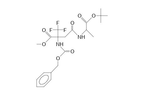 N-Benzyloxycarbonyl-2-trifluoromethyl.beta.-aspartyl-(A-methyl ester)-S-alanine tert-butyl ester