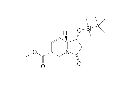 6-Indolizinecarboxylic acid, 1-[[(1,1-dimethylethyl)dimethylsilyl]oxy]-1,2,3,5,6,8a-hexahydro-3-ox o-, methyl ester, (1.alpha.,6.alpha.,8a.beta.)-(.+-.)-