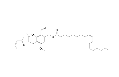 HERICENONE-H;8-FORMYL-5-METHOXY-2-METHYL-2-(4'-METHYL-2'-OXO-3-PENTENYL)-7-CHROMANYLMETHYL-LINOLEATE