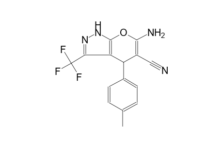 6-amino-4-(4-methylphenyl)-3-(trifluoromethyl)-1,4-dihydropyrano[2,3-c]pyrazole-5-carbonitrile