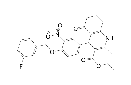 ethyl 4-{4-[(3-fluorobenzyl)oxy]-3-nitrophenyl}-2-methyl-5-oxo-1,4,5,6,7,8-hexahydro-3-quinolinecarboxylate