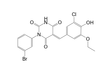 (5E)-1-(3-bromophenyl)-5-(3-chloro-5-ethoxy-4-hydroxybenzylidene)-2,4,6(1H,3H,5H)-pyrimidinetrione