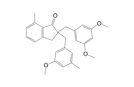 2-(3,5-Dimethoxybenzyl)-2-(3-methoxy-5-methylbenzyl)-7-methyl-1-indanone
