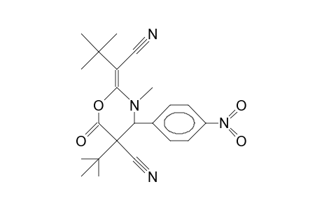 5T-tert-Butyl-2-(1-cyano-2,2-dimethyl-propylidene)-3-methyl-4R-(4-nitro-phenyl)-6-oxo-perhydro-1,3-oxazin-5-carbonitrile