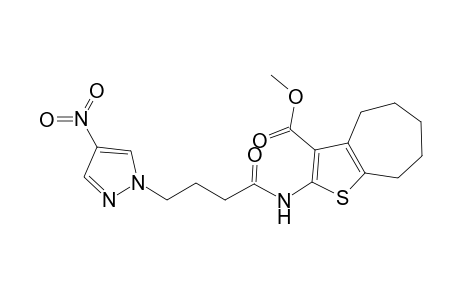 4H-Cyclohepta[b]thiophene-3-carboxylic acid, 5,6,7,8-tetrahydro-2-[[4-(4-nitro-1H-pyrazol-1-yl)-1-oxobutyl]amino]-, methyl ester