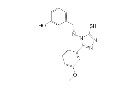 3-((E)-{[3-(3-methoxyphenyl)-5-sulfanyl-4H-1,2,4-triazol-4-yl]imino}methyl)phenol