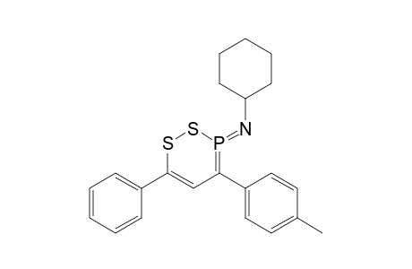 1,2,3-Dithiaphosphorin, 3-(cyclohexylimino)-3,3-dihydro-4-(4-methylphenyl)-6-phenyl-