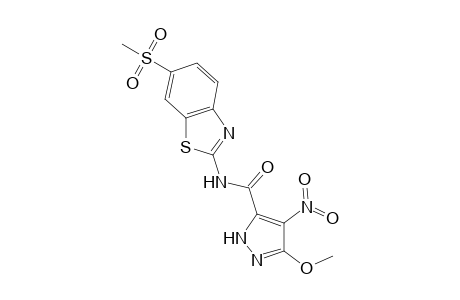 3-methoxy-N-[6-(methylsulfonyl)-1,3-benzothiazol-2-yl]-4-nitro-1H-pyrazole-5-carboxamide