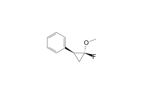 Benzene, (2-fluoro-2-methoxycyclopropyl)-, trans-