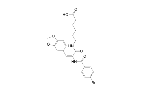 6-({(2E)-3-(1,3-benzodioxol-5-yl)-2-[(4-bromobenzoyl)amino]-2-propenoyl}amino)hexanoic acid