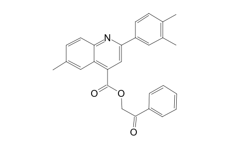 4-Quinolinecarboxylic acid, 2-(3,4-dimethylphenyl)-6-methyl-, 2-oxo-2-phenylethyl ester