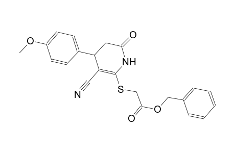 acetic acid, [[3-cyano-1,4,5,6-tetrahydro-4-(4-methoxyphenyl)-6-oxo-2-pyridinyl]thio]-, phenylmethyl ester