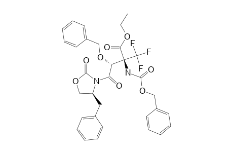 (2-R,3-R)-4-[(4-S)-4-Benzyl-2-oxooxazolidin-3-yl]-3-benzyloxy-2-benzyloxycarbonylamino-4-oxo-2-trifluoromethyl-butyric-acid-ethylester