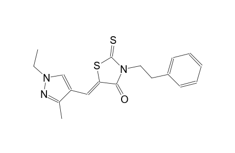 (5Z)-5-[(1-ethyl-3-methyl-1H-pyrazol-4-yl)methylene]-3-(2-phenylethyl)-2-thioxo-1,3-thiazolidin-4-one