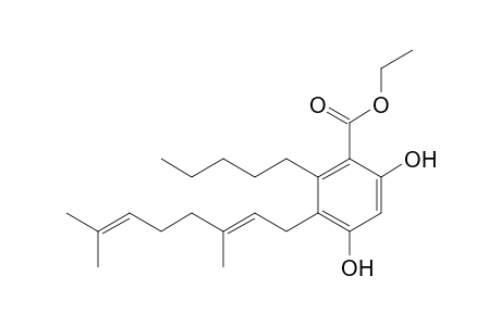 .beta.-Resorcylic acid, 5-(3,7-dimethyl-2,6-octadienyl)-6-pentyl-, ethyl ester, (E)-
