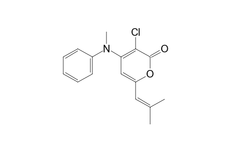 3-chloro-4-(N-methylanilino)-6-(2-methylpropenyl)-2H-pyran-2-one