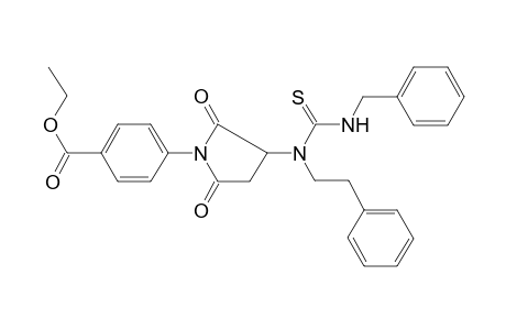 Benzoic acid, 4-[2,5-dioxo-3-[(2-phenylethyl)[[(phenylmethyl)amino]carbonothioyl]amino]-1-pyrrolidinyl]-, ethyl ester