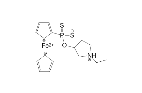 iron(II) 2-(((1-ethylpyrrolidin-1-ium-3-yl)oxy)sulfidophosphorothioyl)cyclopenta-2,4-dien-1-ide cyclopenta-2,4-dien-1-ide