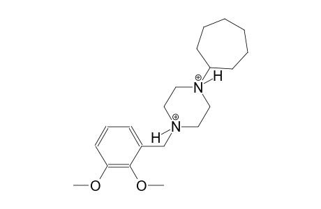 1-cycloheptyl-4-(2,3-dimethoxybenzyl)piperazinediium