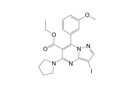 Ethyl 3-iodo-7-(3-methoxyphenyl)-5-(pyrrolidin-1-yl)pyrazolo[1,5-a]pyrimidine-6-carboxylate