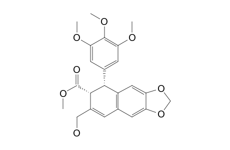 Naphtho[2,3-d]-1,3-dioxole-6-carboxylic acid, 5,6-dihydro-7-(hydroxymethyl)-5-(3,4,5-trimethoxyphenyl)-, methyl ester, cis-(.+-.)-