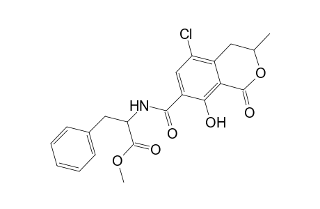 L-Phenylalanine, N-[(5-chloro-3,4-dihydro-8-hydroxy-3-methyl-1-oxo-1H-2-benzopyran-7-y l)carbonyl]-, methyl ester, (R)-