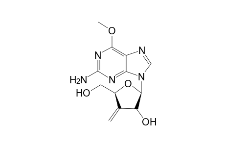 (2R,5S)-2-(2-amino-6-methoxy-9-purinyl)-5-(hydroxymethyl)-4-methylene-3-oxolanol